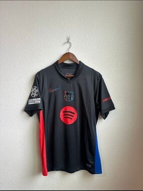 FC Barcelona 24/25 Away Black Jersey - Raphinha - Champions League - Size M